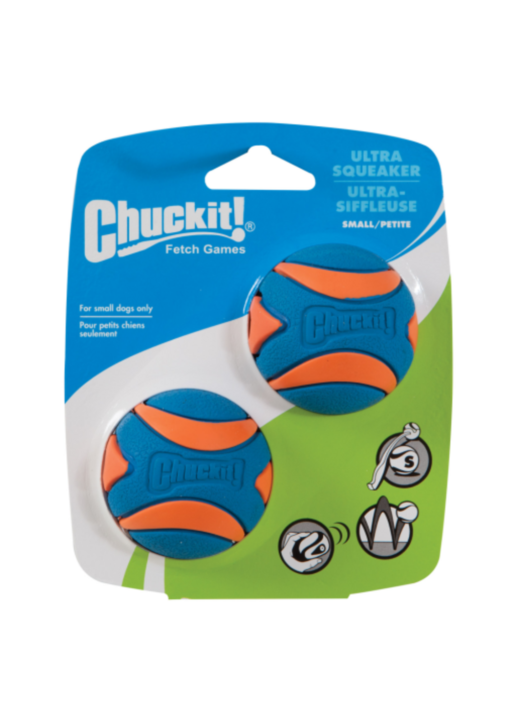 Chuckit! Chuckit! Ultra Squeaker Ball Dog Toy Small 2 Pack