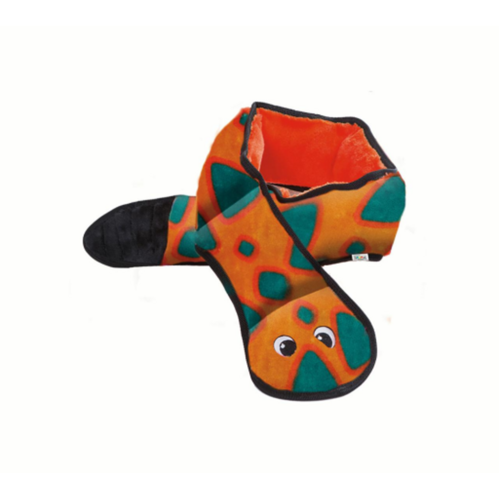 Outward Hound INVINCIBLE SNAKE ORANGE/BLUE 6 SQUEAK