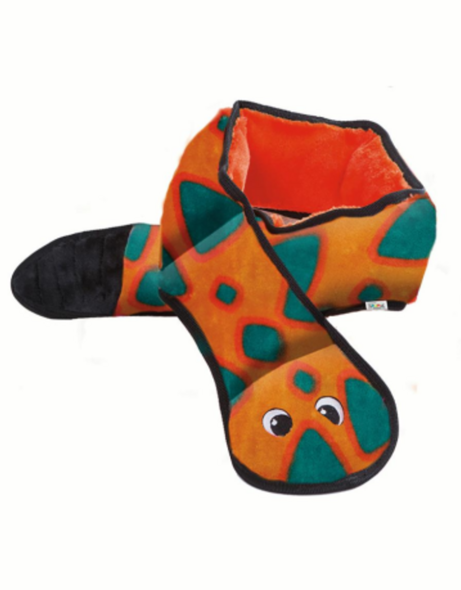 Outward Hound INVINCIBLE SNAKE ORANGE/BLUE 6 SQUEAK