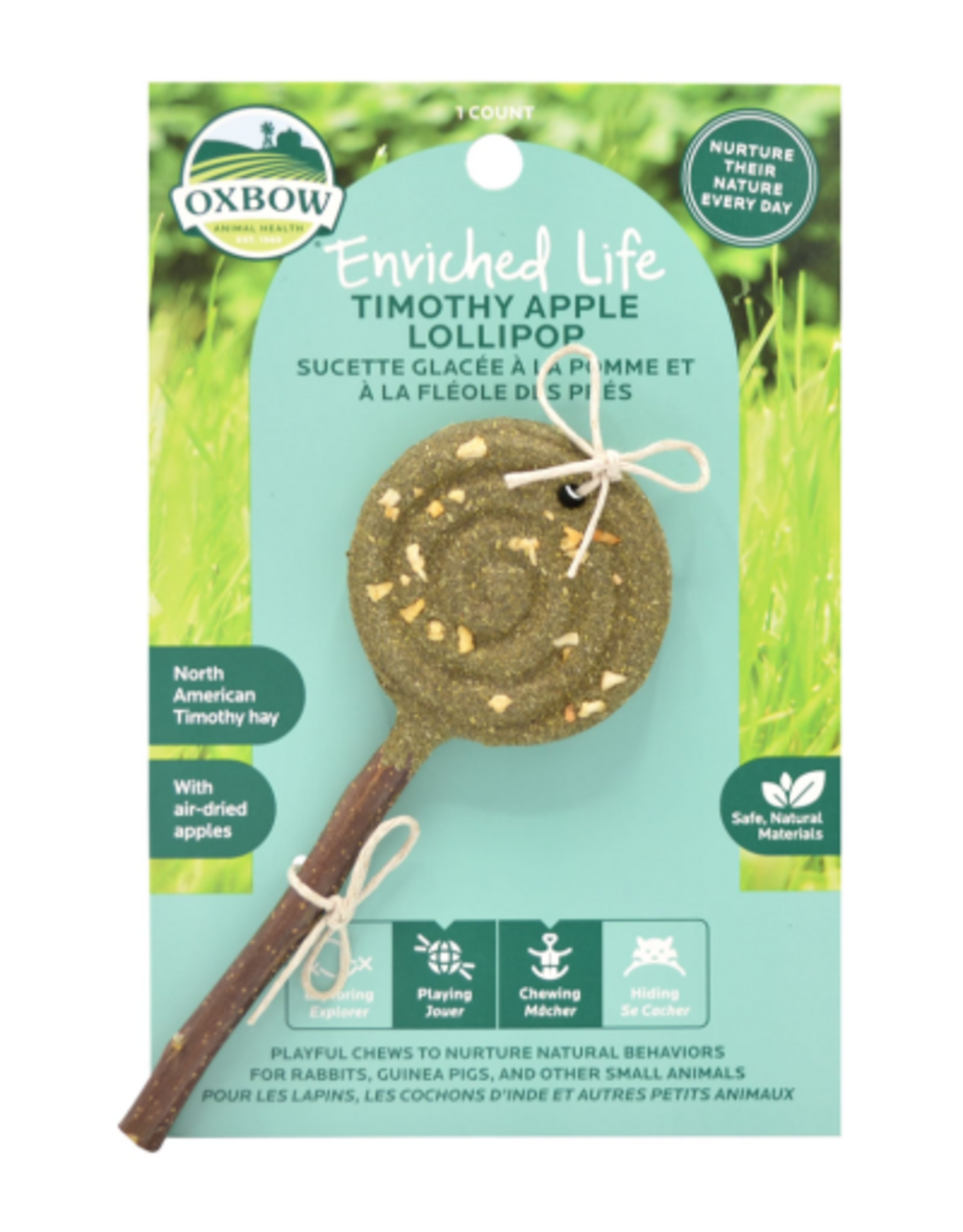 Oxbow Oxbow Animal Health Enriched Life Timothy Lollipop Apple Small Animal Chew
