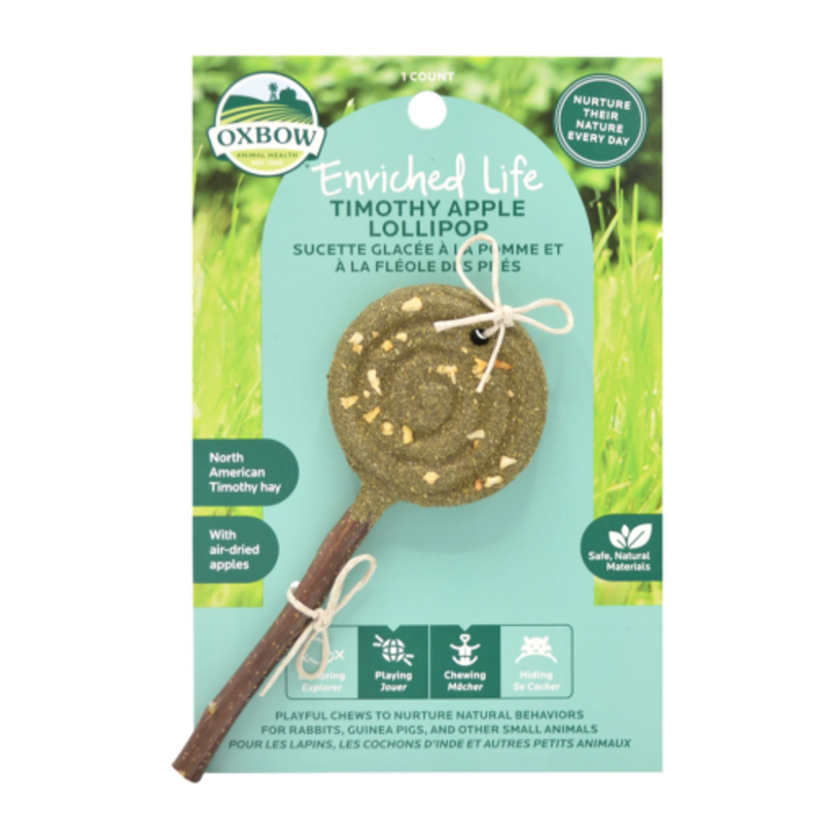 Oxbow Oxbow Animal Health Enriched Life Timothy Lollipop Apple Small Animal Chew