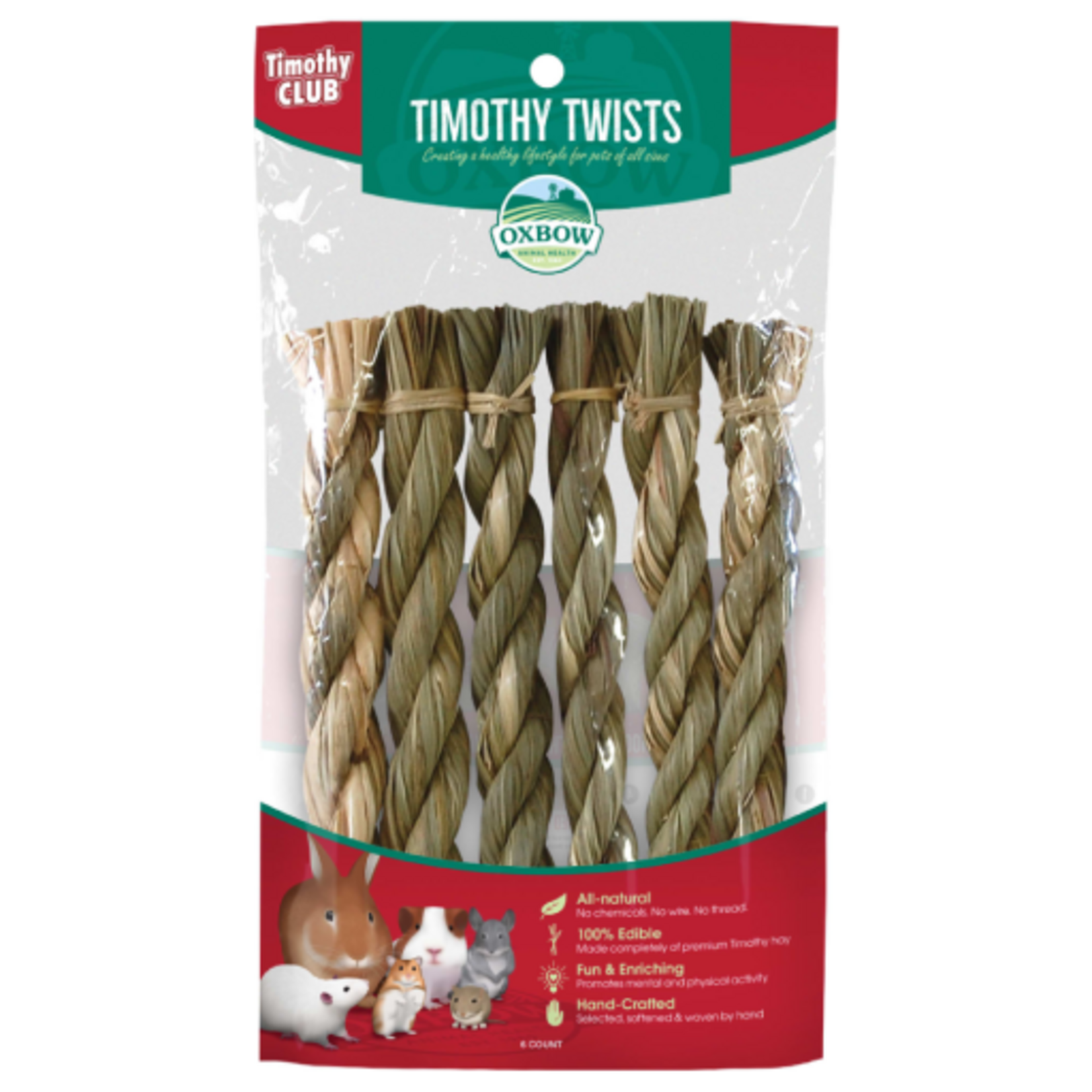 Oxbow Oxbow Timothy CLUB Timothy Hay Twists Small Animal Treat