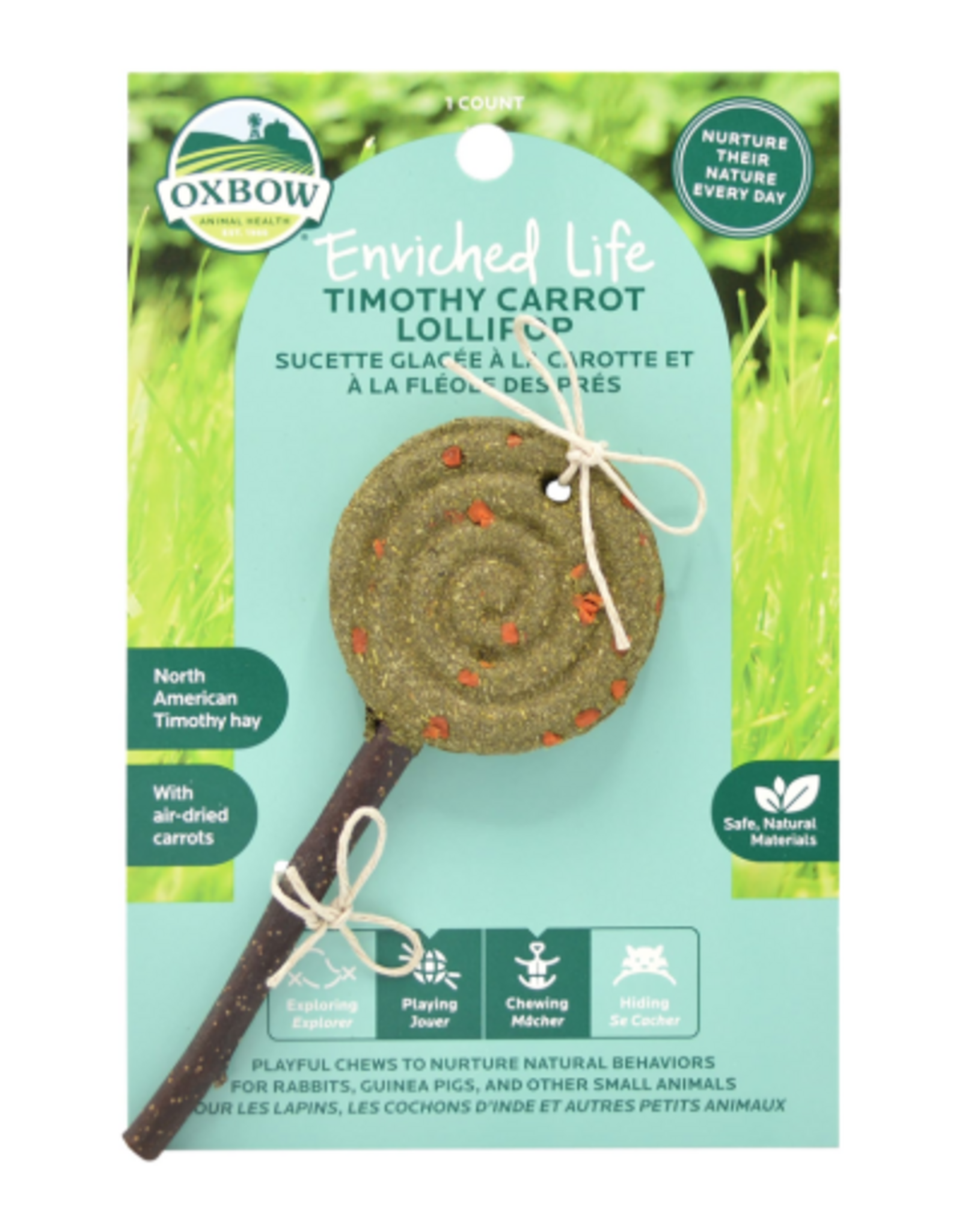 Oxbow Oxbow Animal Health Enriched Life Timothy Lollipop Carrot Small Animal Chew