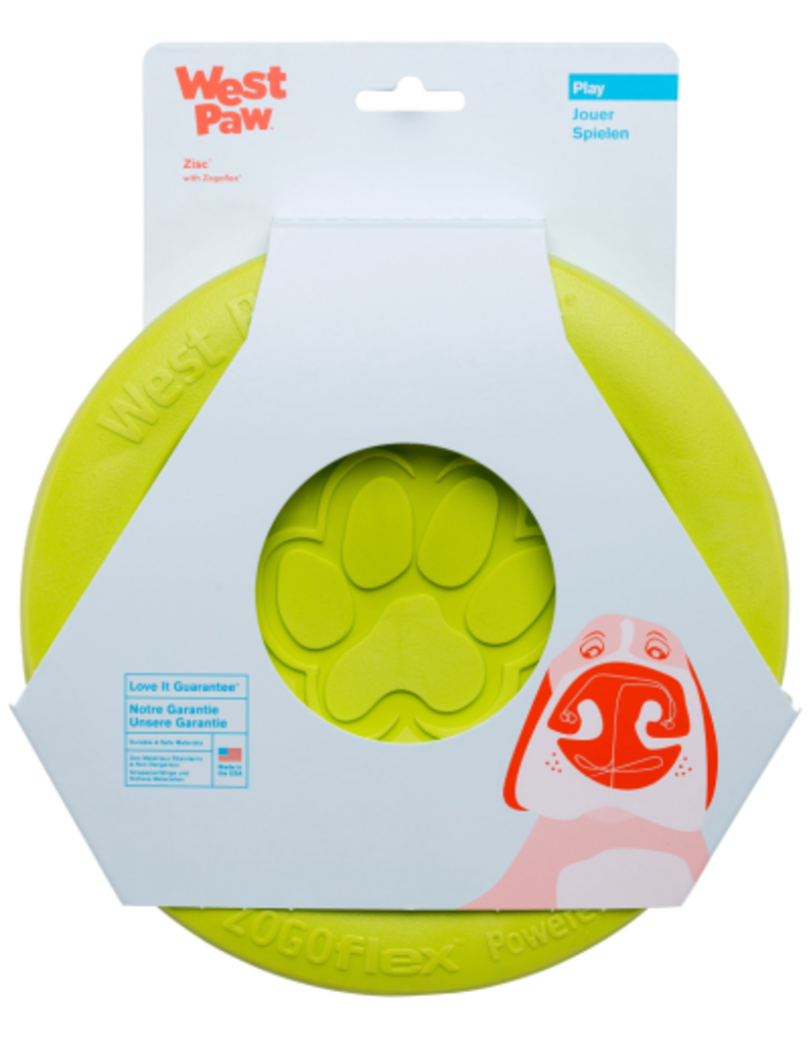 West Paw West Paw Zogoflex Zisc Large 8.5 Dog Toy Granny Smith