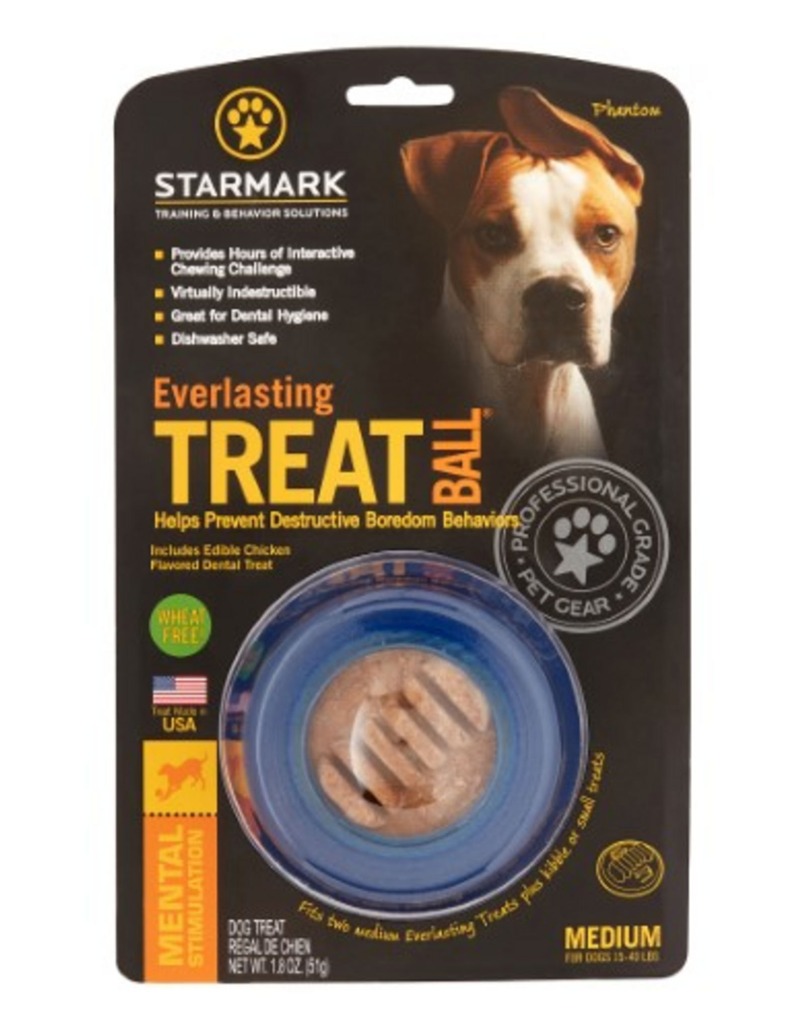 Starmark Starmark Everlasting Treat Ball Dog Toy Blue Medium