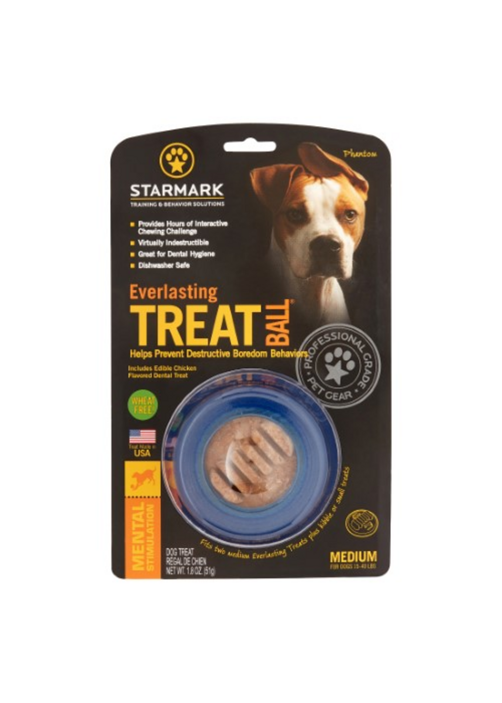 Starmark Starmark Everlasting Treat Ball Dog Toy Blue Medium