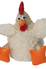 GoDog goDog Checkers Fat White Rooster Durable Plush Squeaker Dog Toy - Small White