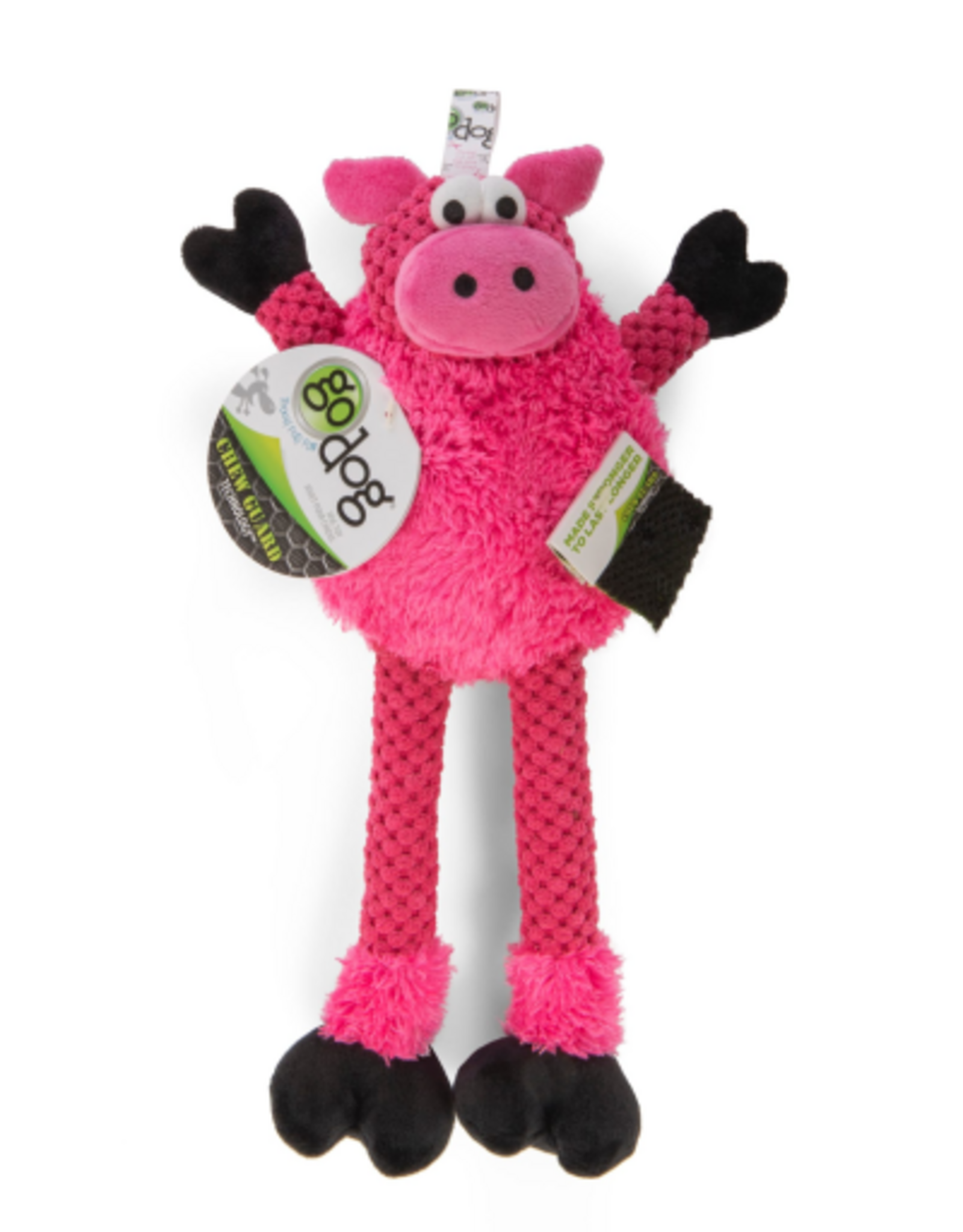 GoDog goDog Checkers Skinny Durable Plush Dog Toy