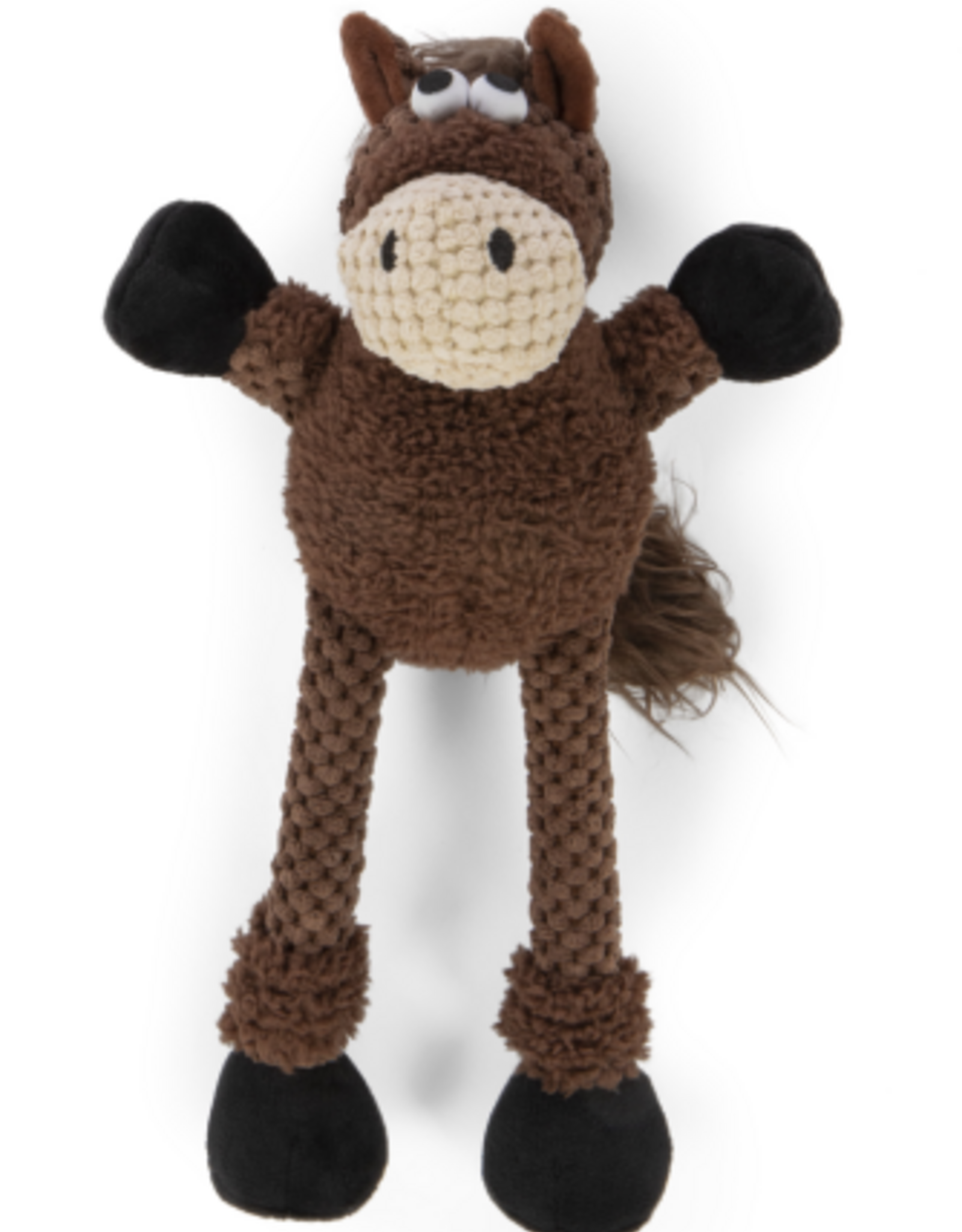 GoDog goDog Checkers Skinny Horse Squeaky Plush Dog Toy - Large