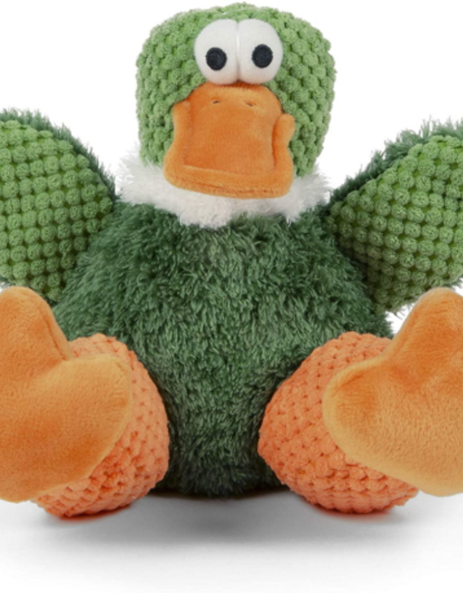 GoDog goDog Checkers Sitting Duck Squeaky Plush Dog Toy - Large