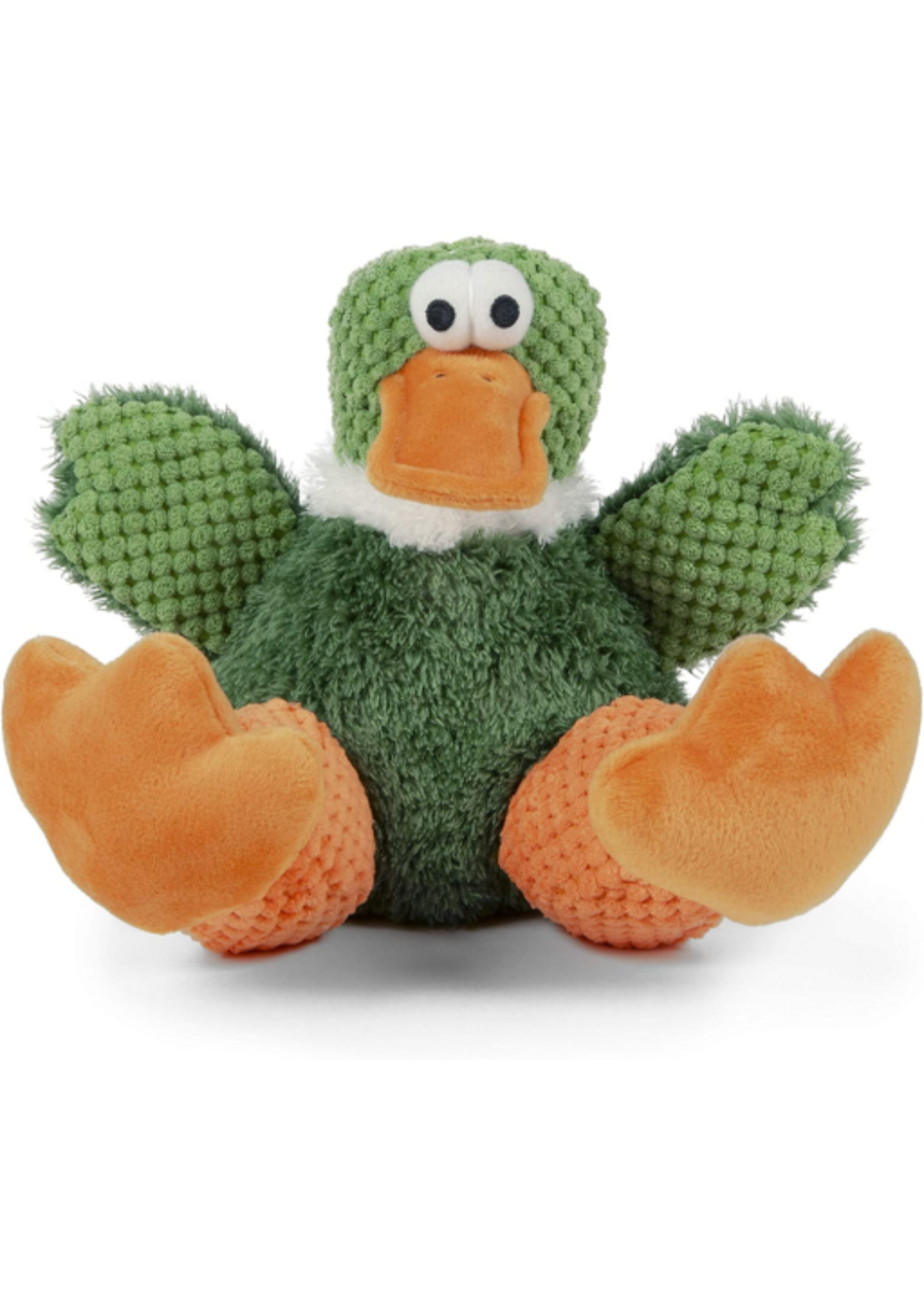 GoDog goDog Checkers Sitting Duck Squeaky Plush Dog Toy - Large