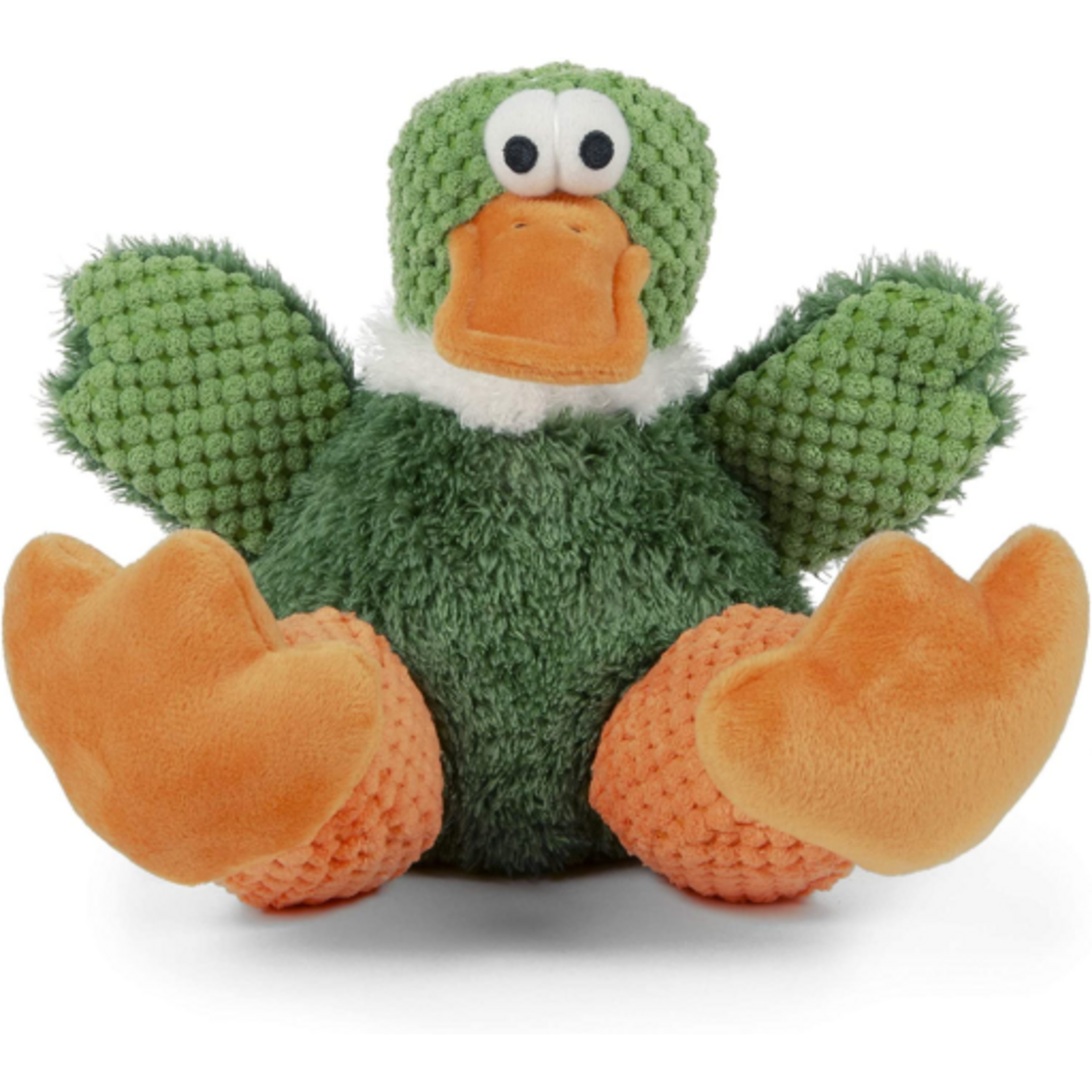 GoDog goDog Checkers Sitting Duck Squeaky Plush Dog Toy - Large
