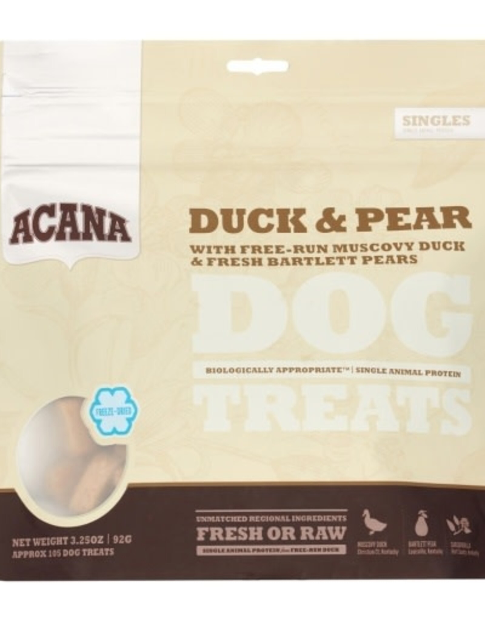 Champion Pet Food ACANA Singles Freeze Dried Grain Free Duck & Pear Dog Treats - 3.25 Oz