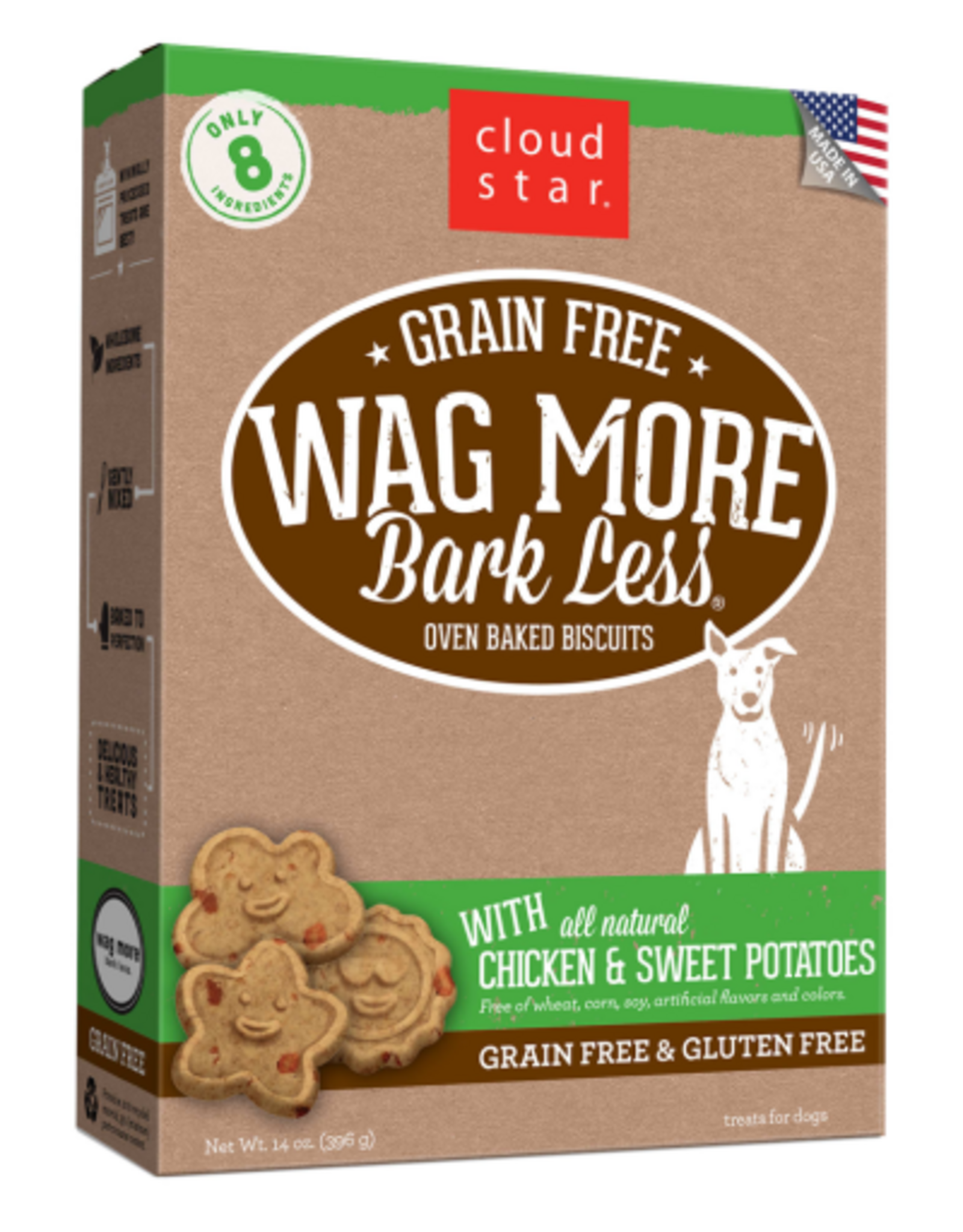 CLOUD STAR Cloud Star Wag More Bark Less Grain-Free Chicken & Sweet Potatoes Dry Dog Treat  14 oz