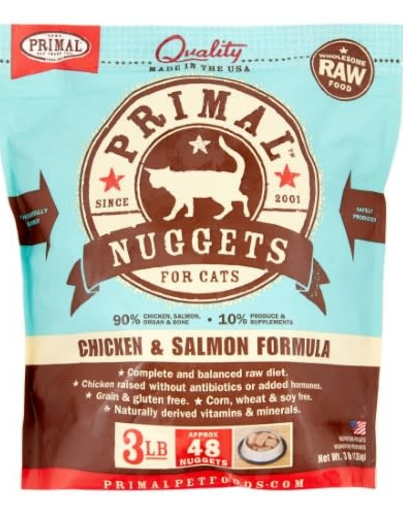 Primal Primal Nuggets Chicken & Salmon Raw Frozen Cat Food, 3 Lb