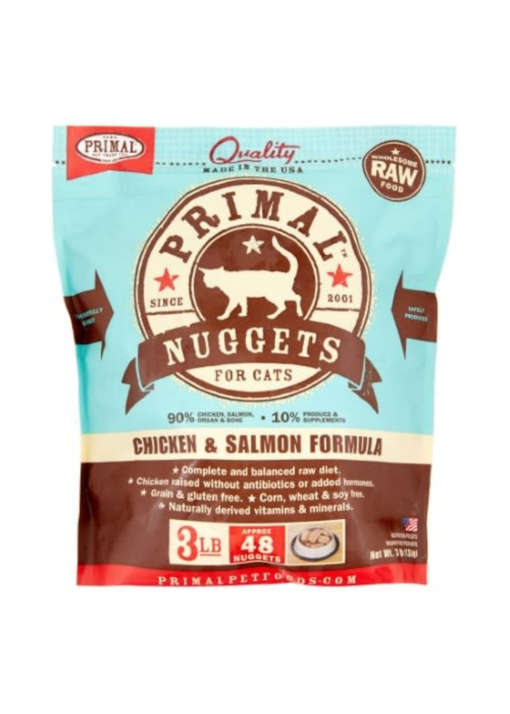 Primal Primal Nuggets Chicken & Salmon Raw Frozen Cat Food, 3 Lb