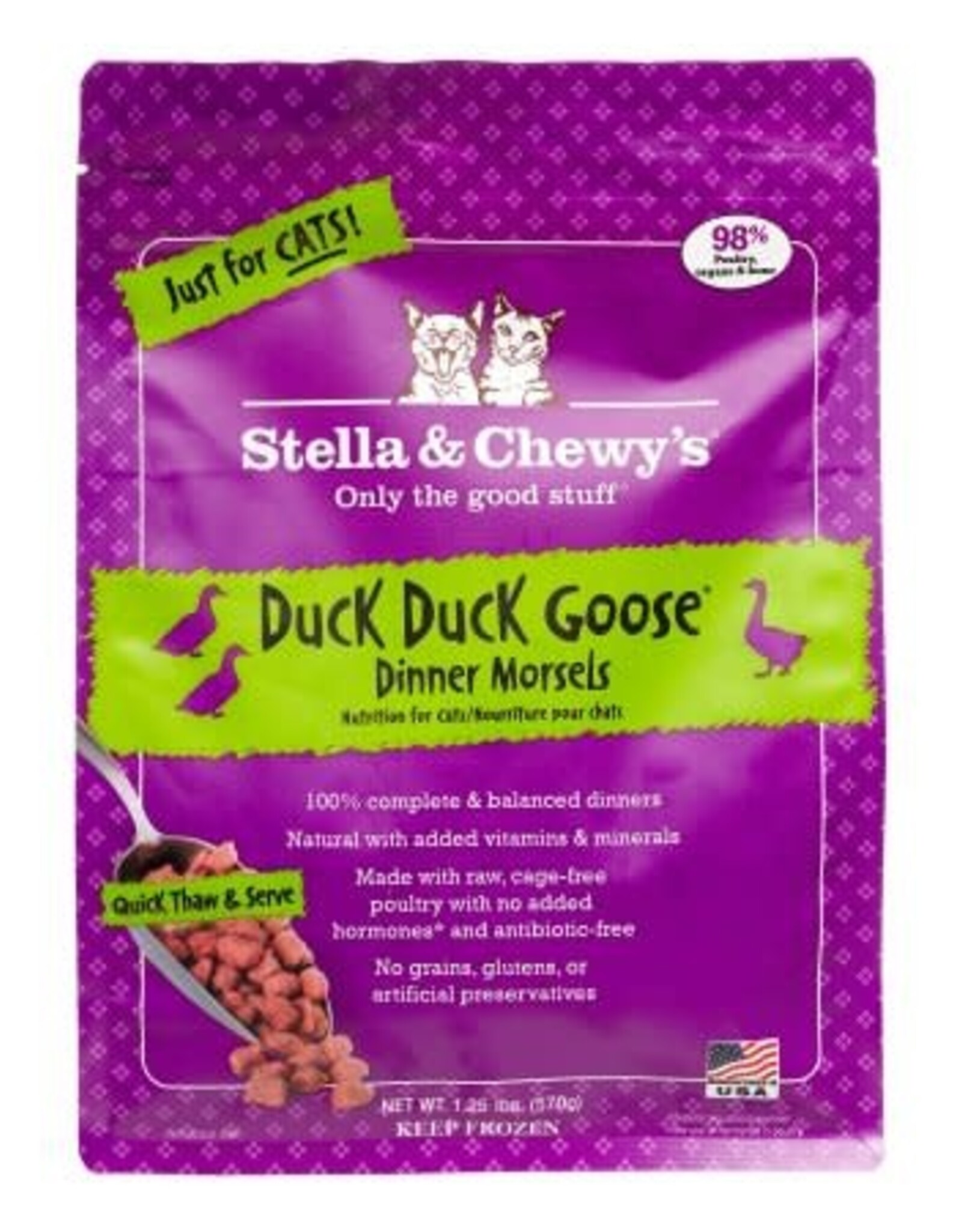 Stella & Chewy's Stella & Chewy's Duck Duck Goose Dinner Morsels Frozen Cat Food, 1.25 lbs