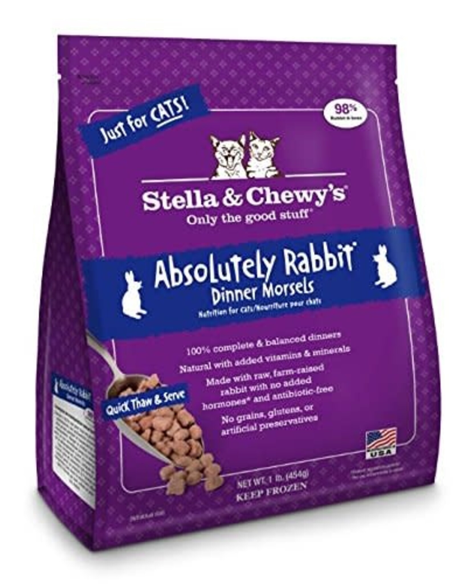 Stella & Chewy's Stella & Chewy's Absolutely Rabbit Morsels Frozen Cat Food 1 lbs PDMFG