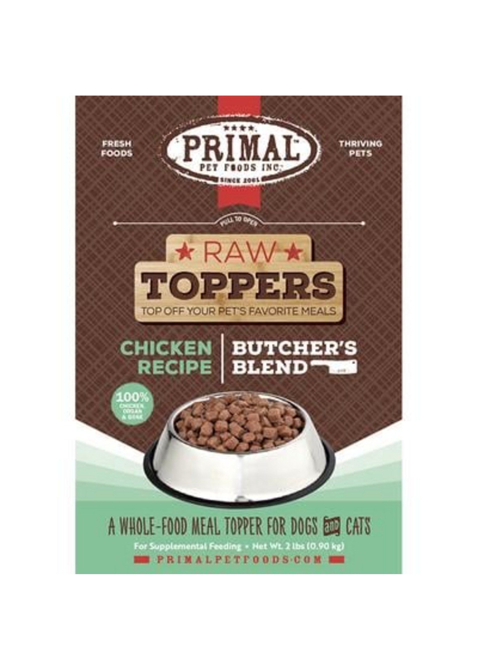 Primal Primal Butchers Blend Topper Chicken Dog & Cat Food 2 lbs