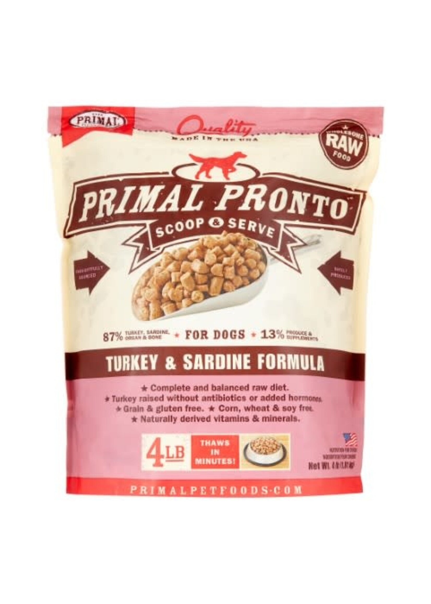 Primal Primal Pronto Turkey & Sardine Formula Raw Frozen Dog Food, 4 Lb discontinued by manufacturer