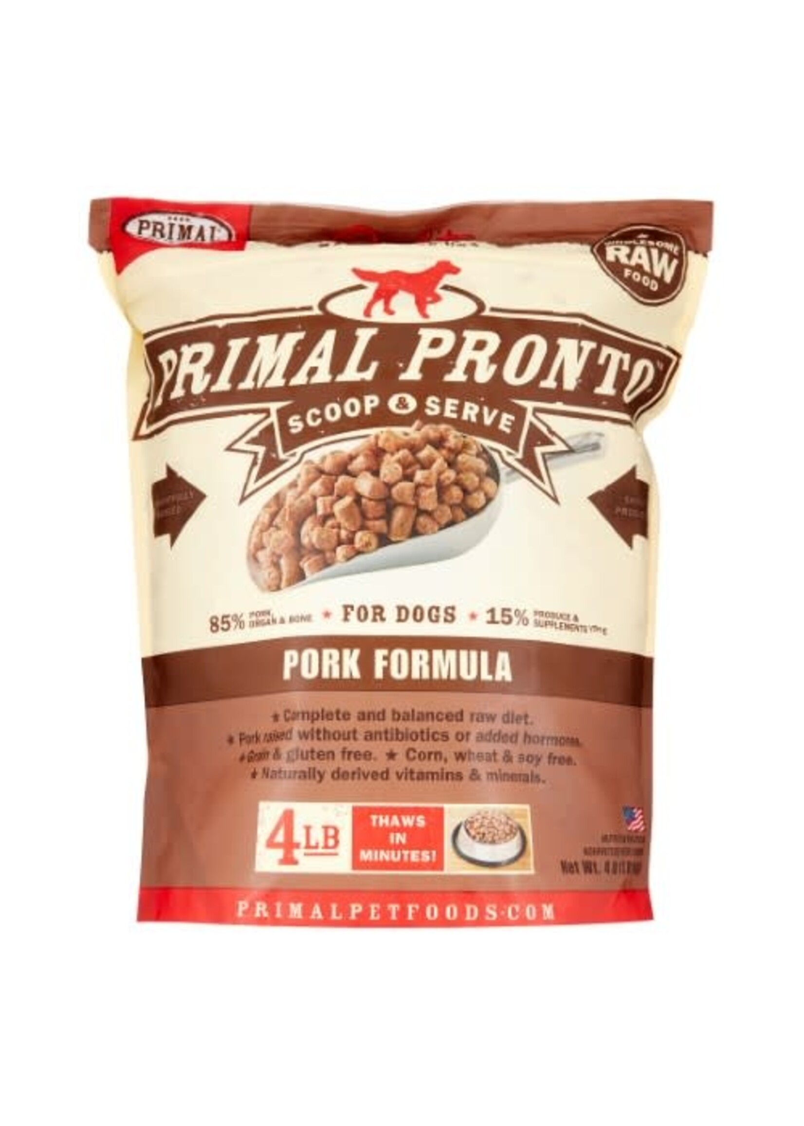 Primal Primal Pronto Pork Formula Raw Frozen Dog Food, 4 Lb