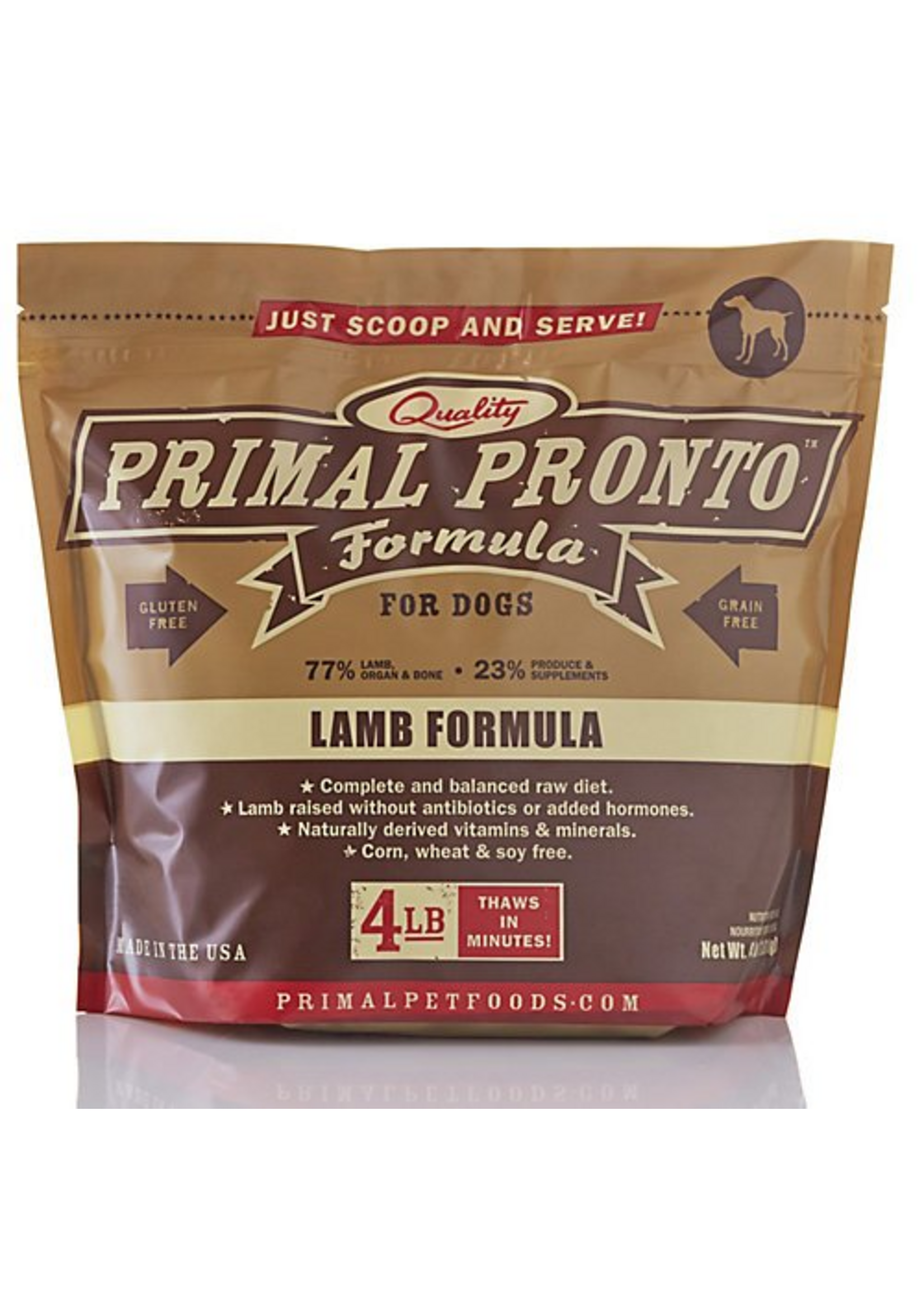 Primal Primal Pronto Lamb Formula Frozen Dog Food 4 lb