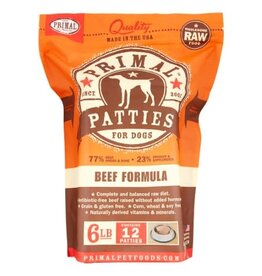 Primal Primal Patties Beef Raw Frozen Dog Food, 6 Lb