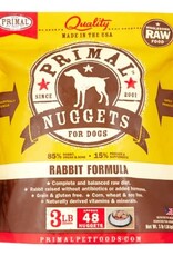 Primal Primal Nuggets Rabbit Formula Frozen Dog Food, 3 Lb