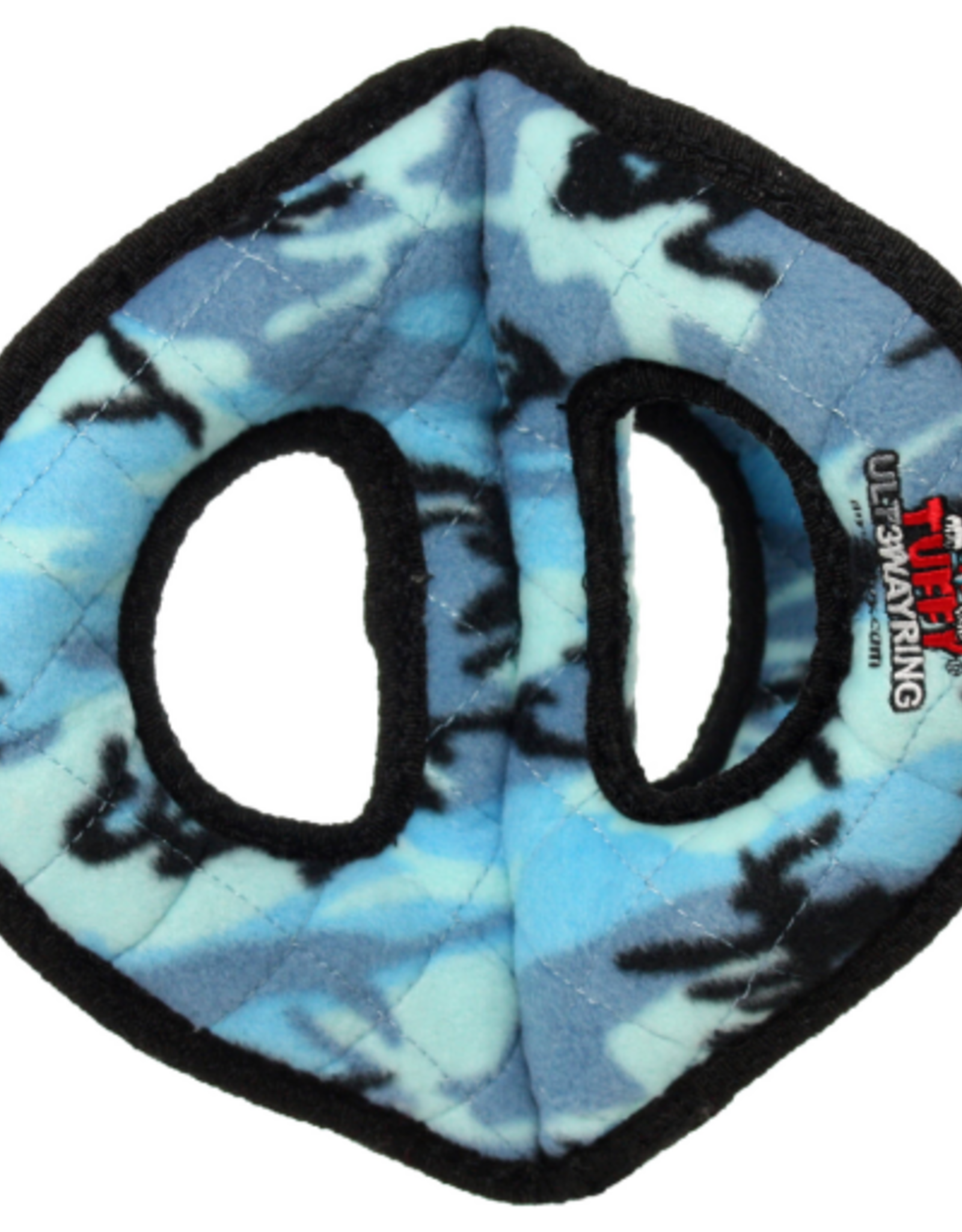 Tuffy's Tuffy's Ultimate 3WayRing Camo Blue  Durable Squeaky Dog Toy