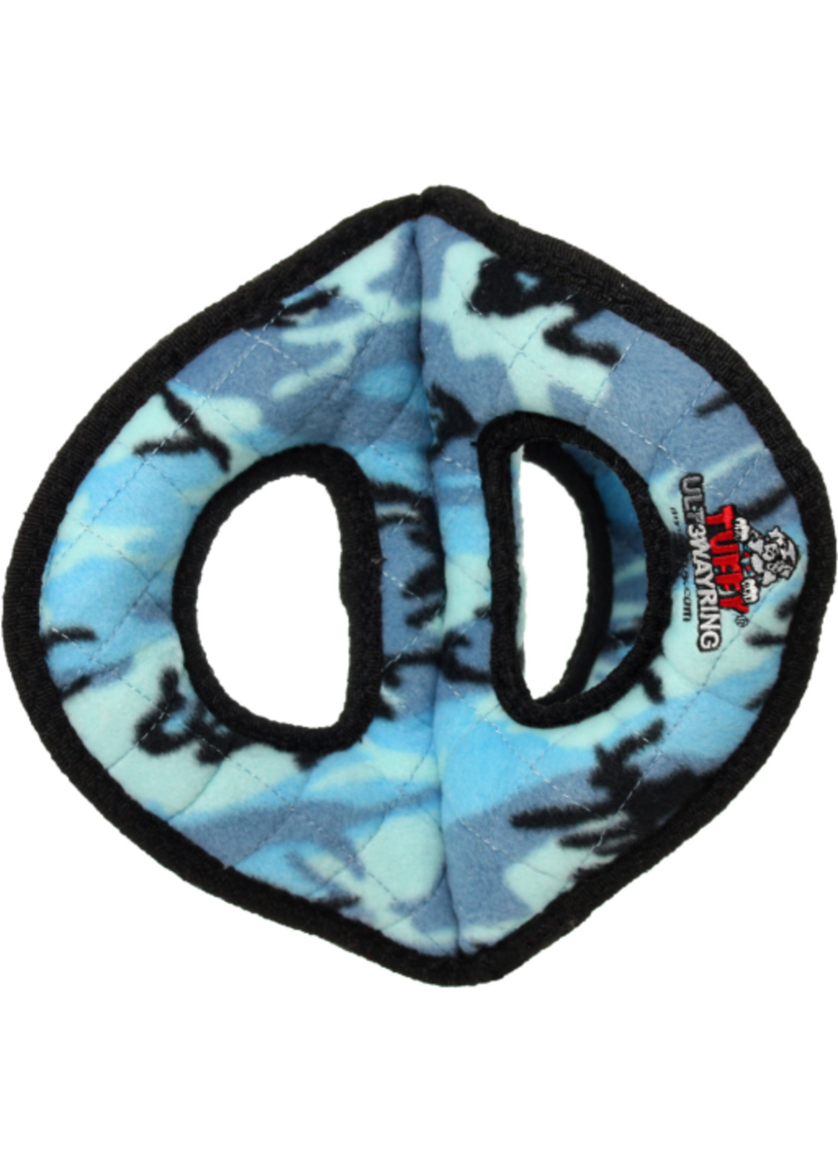 Tuffy's Tuffy's Ultimate 3WayRing Camo Blue  Durable Squeaky Dog Toy