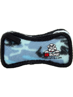 Tuffy's Tuffy Jr. Bone 2 Durable Dog Toy with Squeaker  Camo Blue