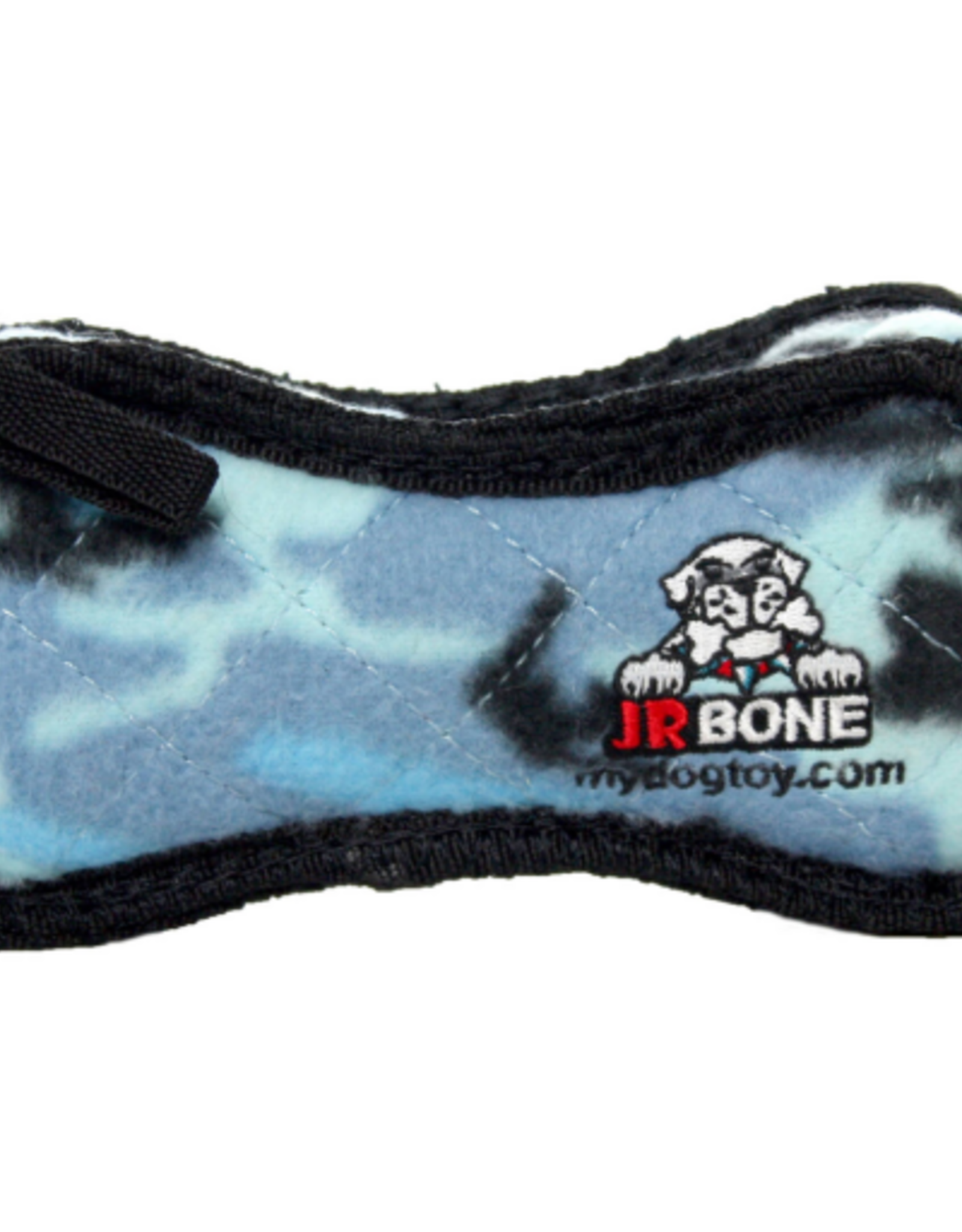 Tuffy's Tuffy Jr. Bone 2 Durable Dog Toy with Squeaker  Camo Blue