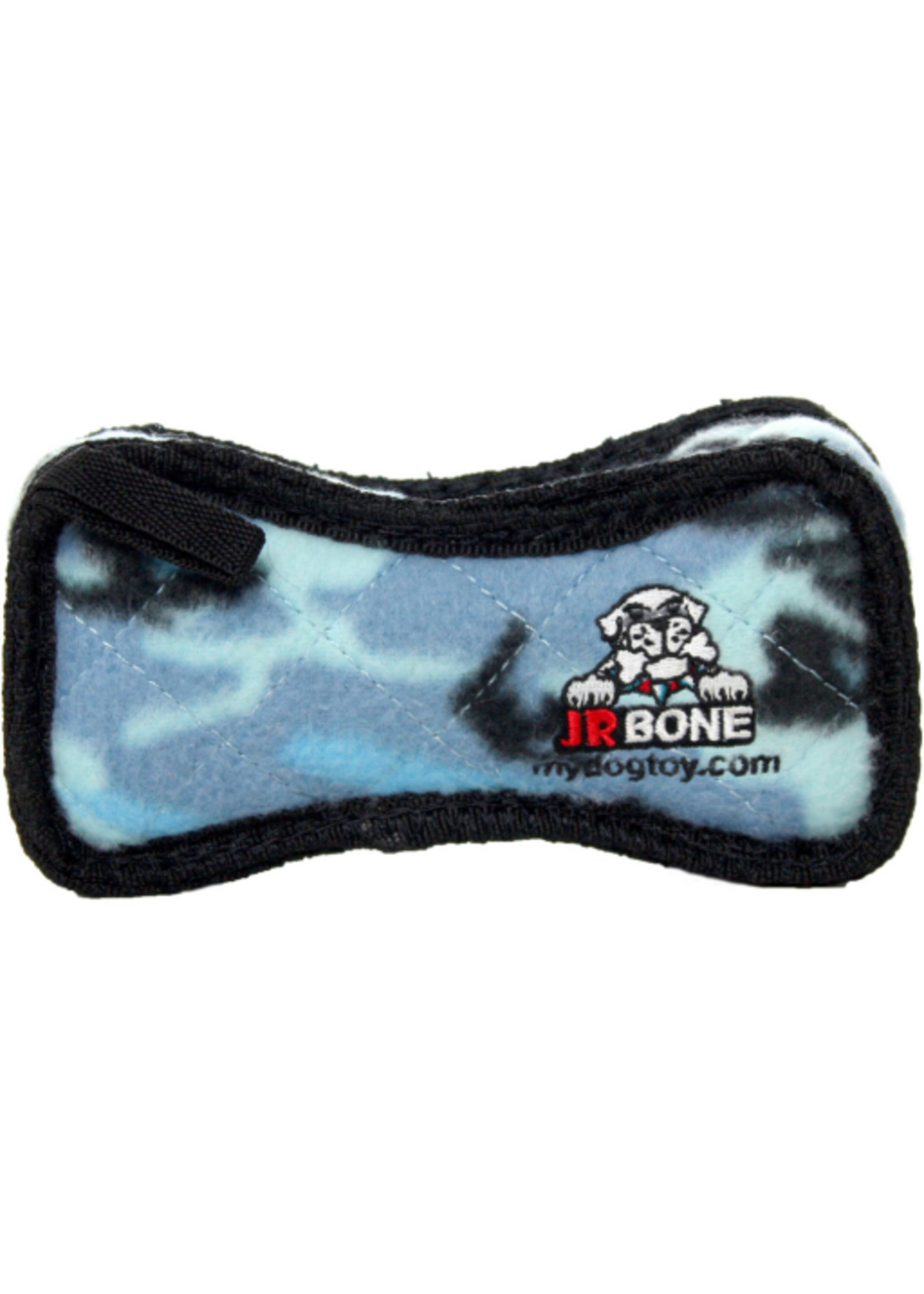 Tuffy's Tuffy Jr. Bone 2 Durable Dog Toy with Squeaker  Camo Blue