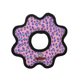 Tuffy's Tuffy's Ultimate Gear Ring Pink Leopard  Durable Squeaky Dog Toy