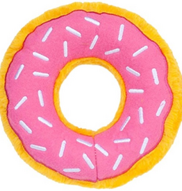 Zippy Paws Zippy Paws Mini Donutz No Stuffing Squeaky Plush Dog Toy - Strawberry