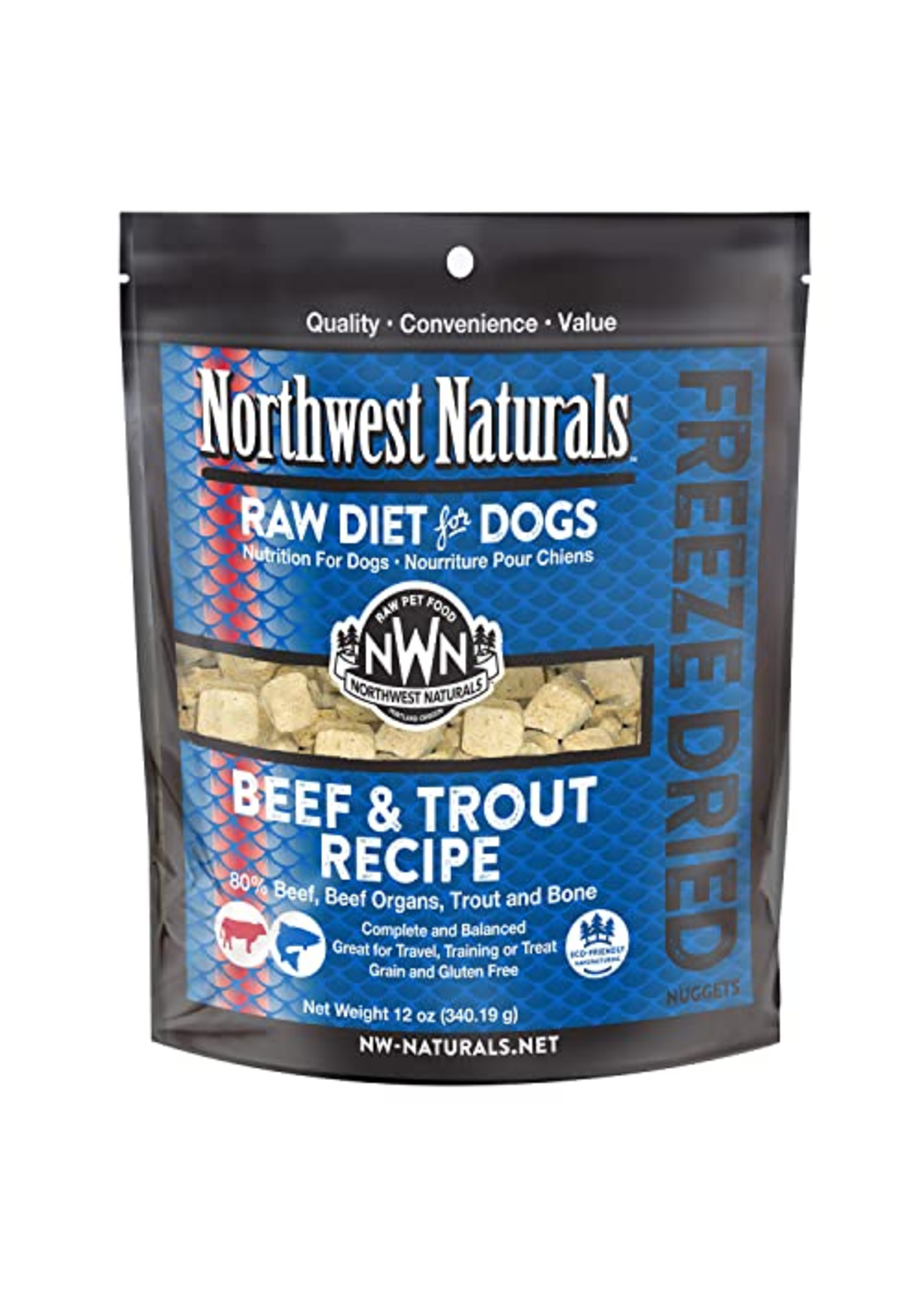 Northwest Naturals Northwest Naturals Nuggets Beef & Trout Freeze Dried Dog Food - 12 oz