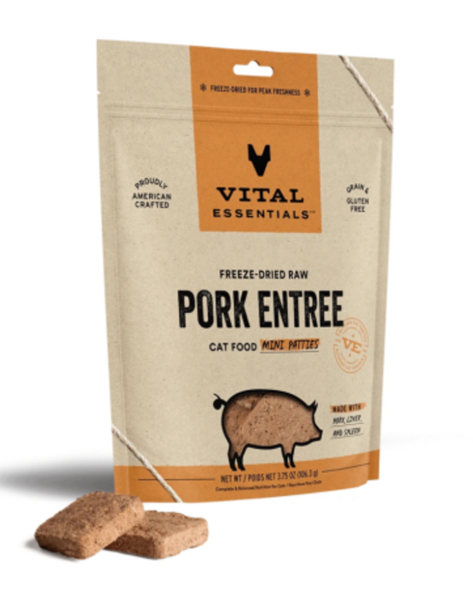 Vital Essentials VITAL ESSENTIALS CAT PORK MINI PATTIES 3.75OZ