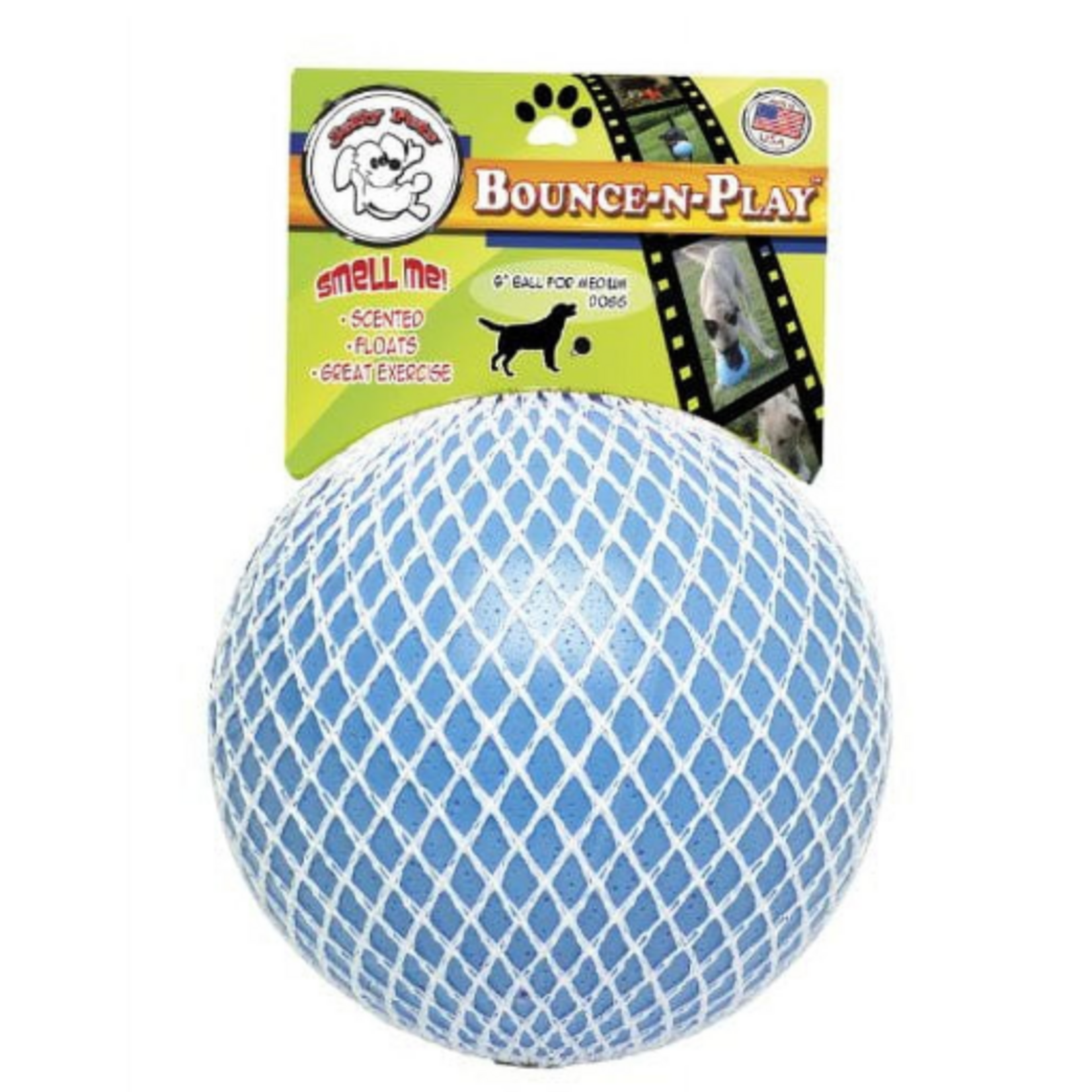 Jolly Pets Jolly Pets Bounce-n-Play Ball Dog Toy 6" Blueberry