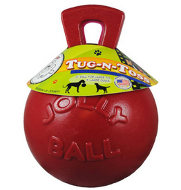 Jolly Pets Jolly Pets Mini Tug-N-Toss Dog Toy 4" Red