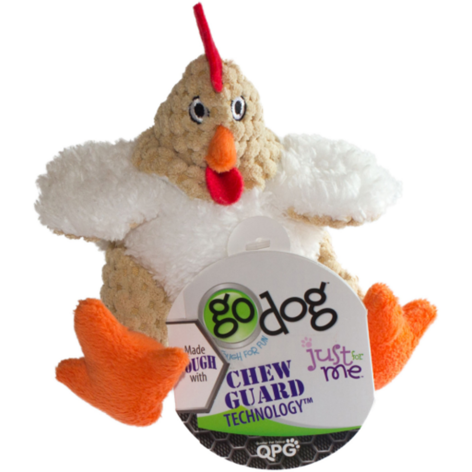 GoDog goDog Checkers Fat White Rooster Plush Squeaker Dog Toy  Mini