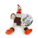 GoDog goDog Checkers Skinny Brown Rooster Just for Me Durable Plush Squeaker Dog Toy - Mini