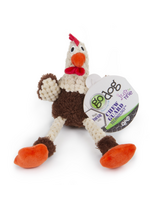 GoDog goDog Checkers Skinny Brown Rooster Just for Me Durable Plush Squeaker Dog Toy - Mini