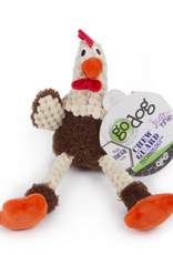 GoDog goDog Checkers Skinny Brown Rooster Just for Me Durable Plush Squeaker Dog Toy - Mini