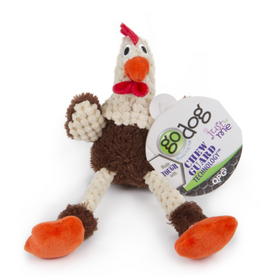 GoDog goDog Checkers Skinny Brown Rooster Just for Me Durable Plush Squeaker Dog Toy - Mini
