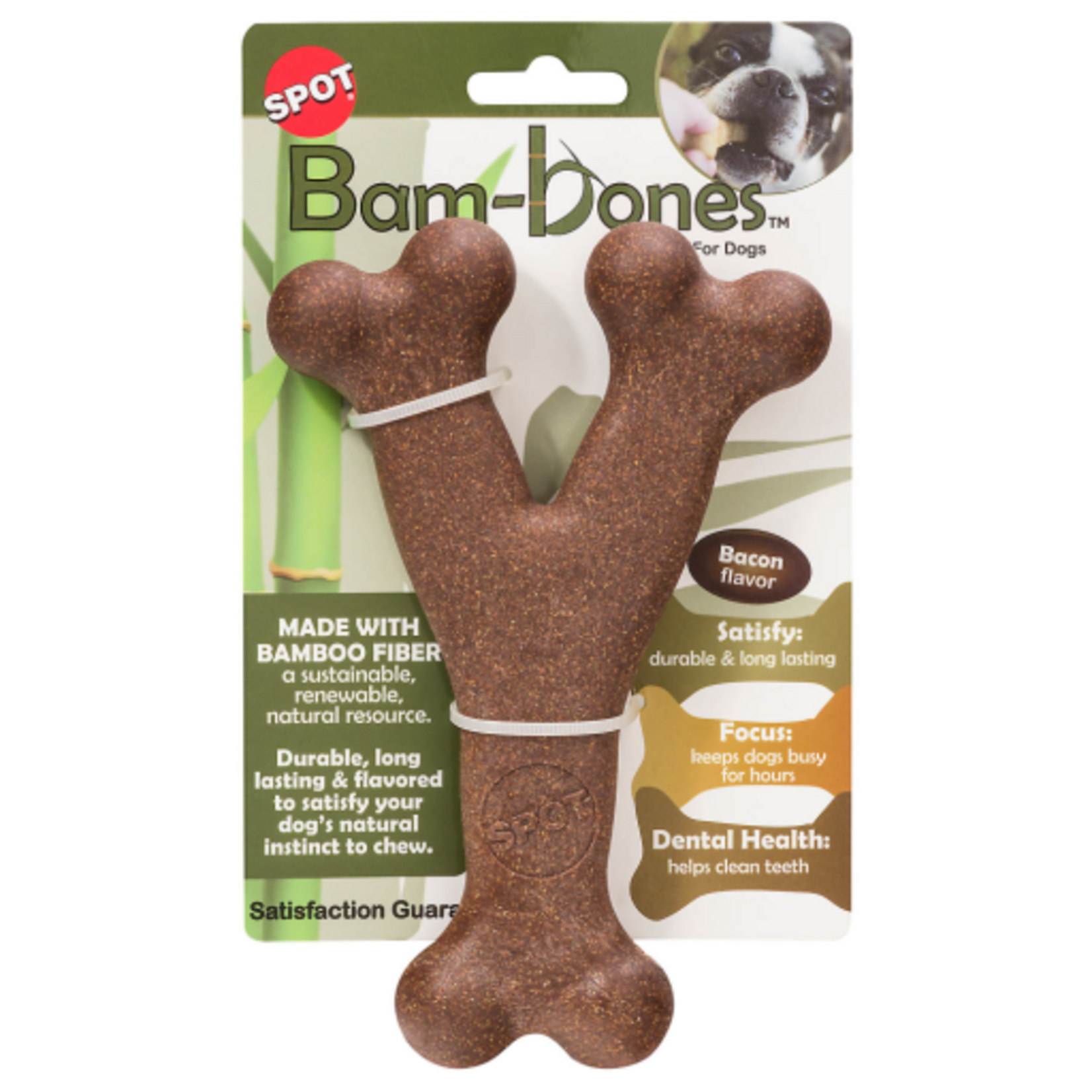 Ethical Pet Spot Bambone Wish Bone Bacon Dog Treat Chew Toy