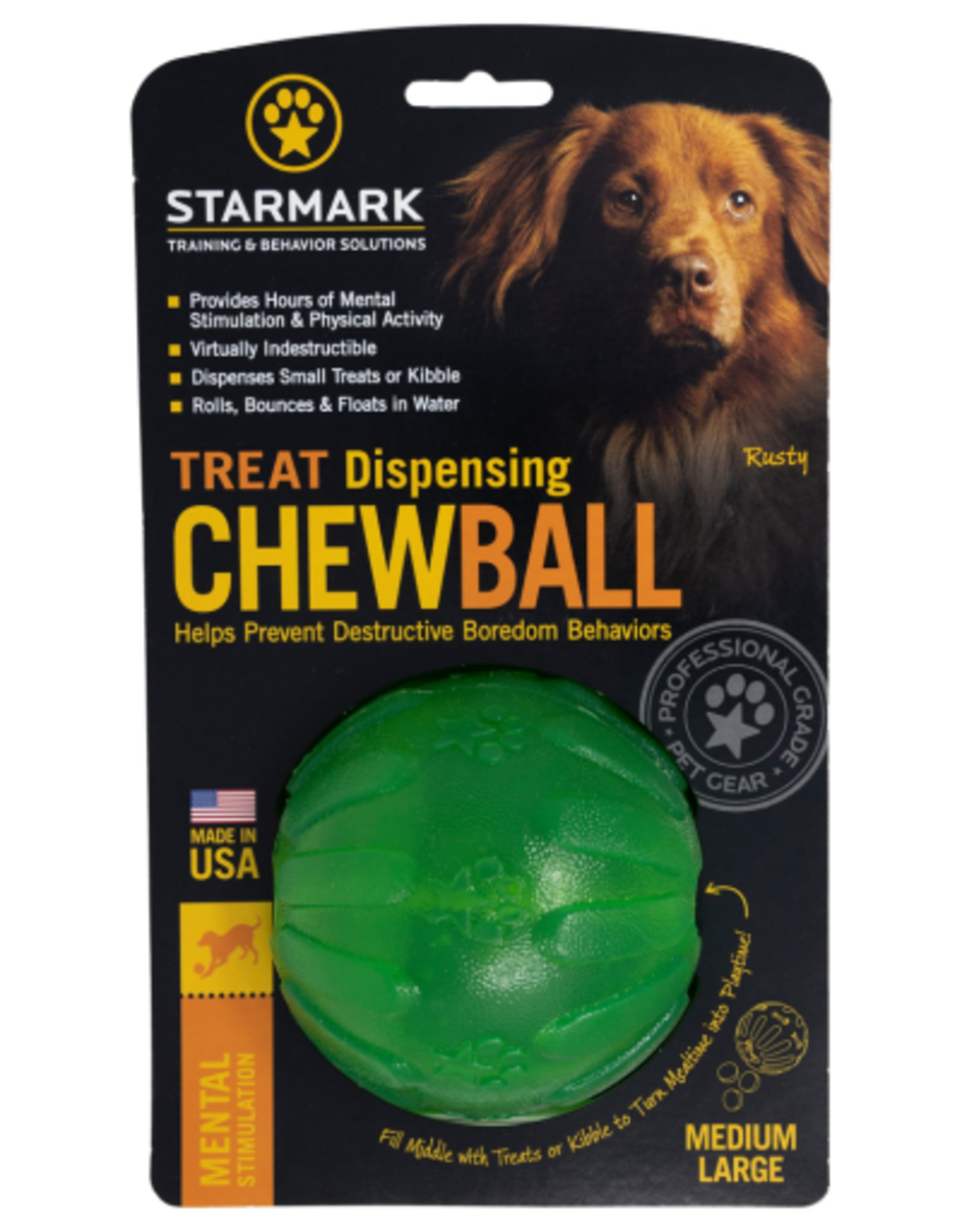 Starmark Starmark Everlasting Fun Ball Dog Toy Green