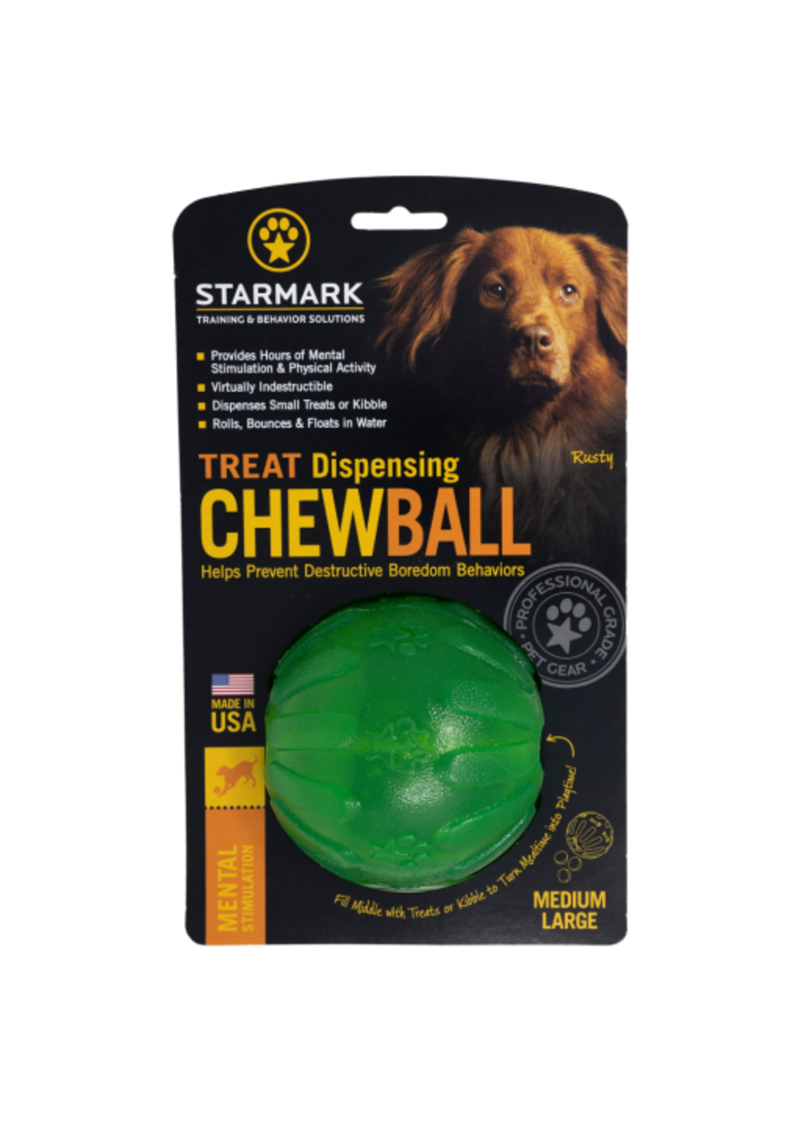 Starmark Starmark Everlasting Fun Ball Dog Toy Green