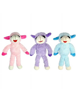 Multipet Multipet 14 in. Floppy Lamb Chop Dog Toy Pink/Purple/Blue