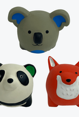 Multipet Multipet Latex Round Animal Dog Toy  3 Pack includes Koala  Fox and Panda  Multi-color  Size: 2.5