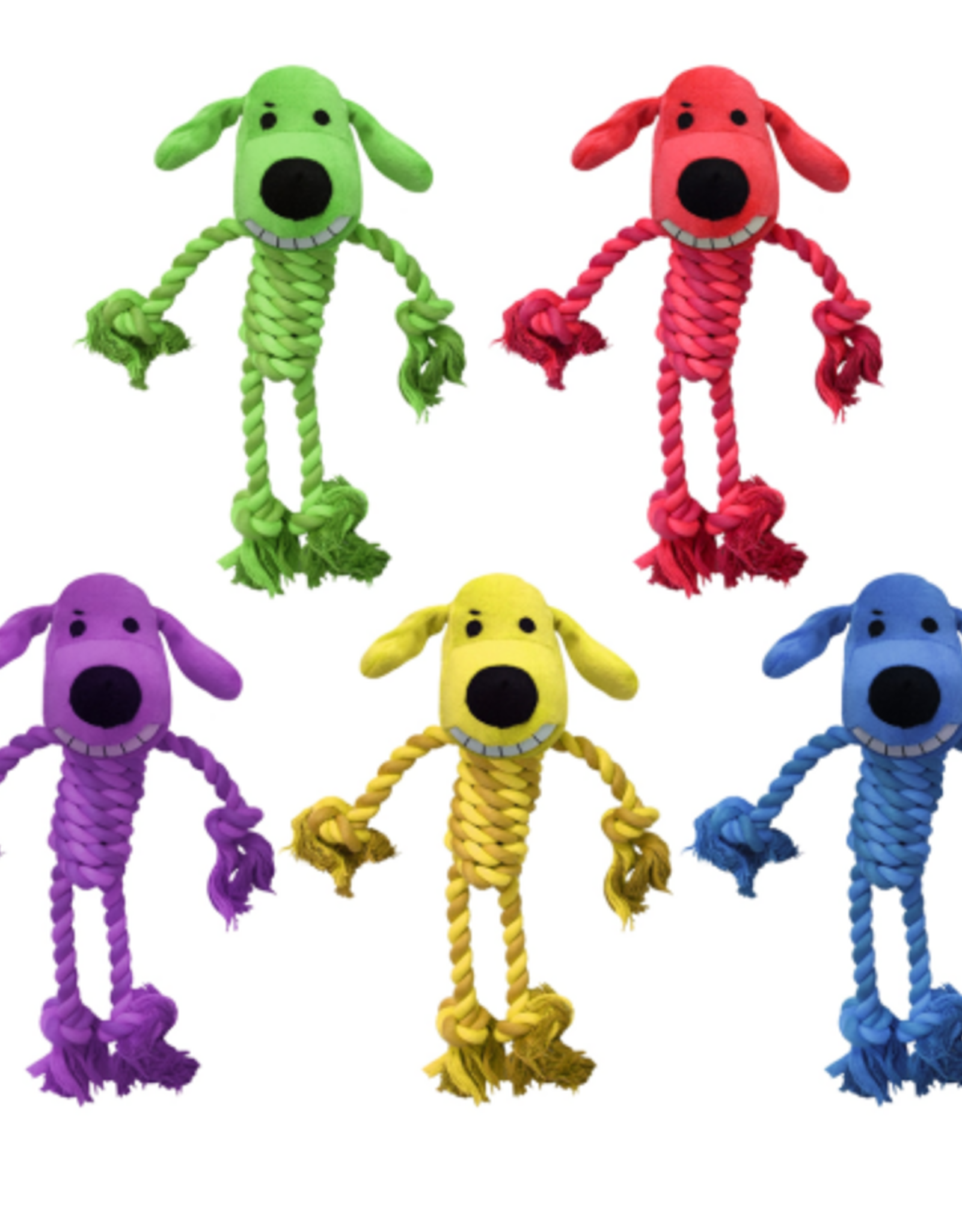 Multipet Multipet Loofa Dog Toy w/ Rope Body  Assorted  1 Each/11 in